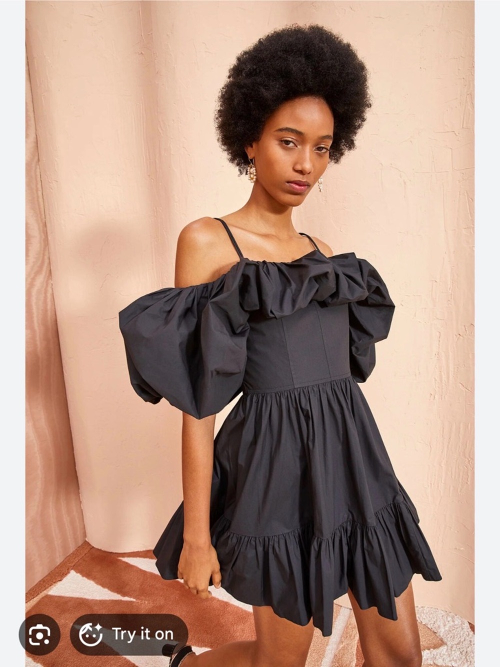 NWT Ulla Johnson Lila Dress Black Cotton Poplin Size 00